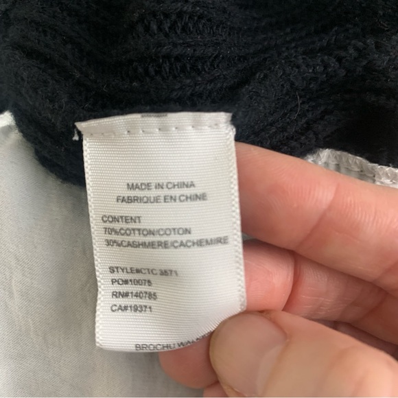 Brochu Walker M Looker Lucie Layered Sweater Shirt Cashmere Blend Black White! - Picture 14 of 16